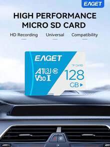 EAGET 256GB/128GB Micro SD 卡，TF 存储卡，读取速度 100MB/s，适用于智能手机、运动相机、无人机、平板电脑和游戏设备，可靠的高速性能，可实现长时间录制。 - 藍白色 - 查看 1