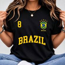Women's Blouse Brazil Summer Cotton Basic Versatile Minimalist Comfortable - 黑色 - 查看 1