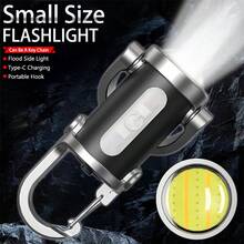 1pc Portable Waist Keychain Mini Flashlight Multi-Function Emergency Charging Keychain Waterproof And Large Flood Bright Suitable For Outdoor Camping Home Emergency Carry Lights - Keychain - View 6