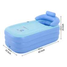 Bañera Inflable para Adultos | Tina Plegable Tipo Spa con Motor - Azul - Ver 2