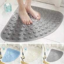 1 pieza Alfombra antideslizante con forma de abanico para el baño, alfombra para los pies de la ducha para la ducha y la ducha, adecuada para personas mayores y mujeres, alfombra antideslizante con ventosas, alfombra de masaje para el suelo, perfecta para el baño, la sala de ducha, la decoración del baño y los accesorios del baño - A - Ver 2