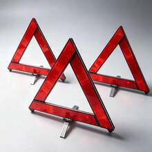 Red Reflective Triangular Warning Sign For Cars, Foldable, Emergency Parking Sign, Vehicle Emergency Tool. - A - View 3