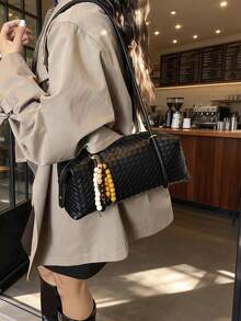 Korean Niche Design Shoulder Boston Bowling Handbag Underarm Bag Large Capacity - Black - View 5