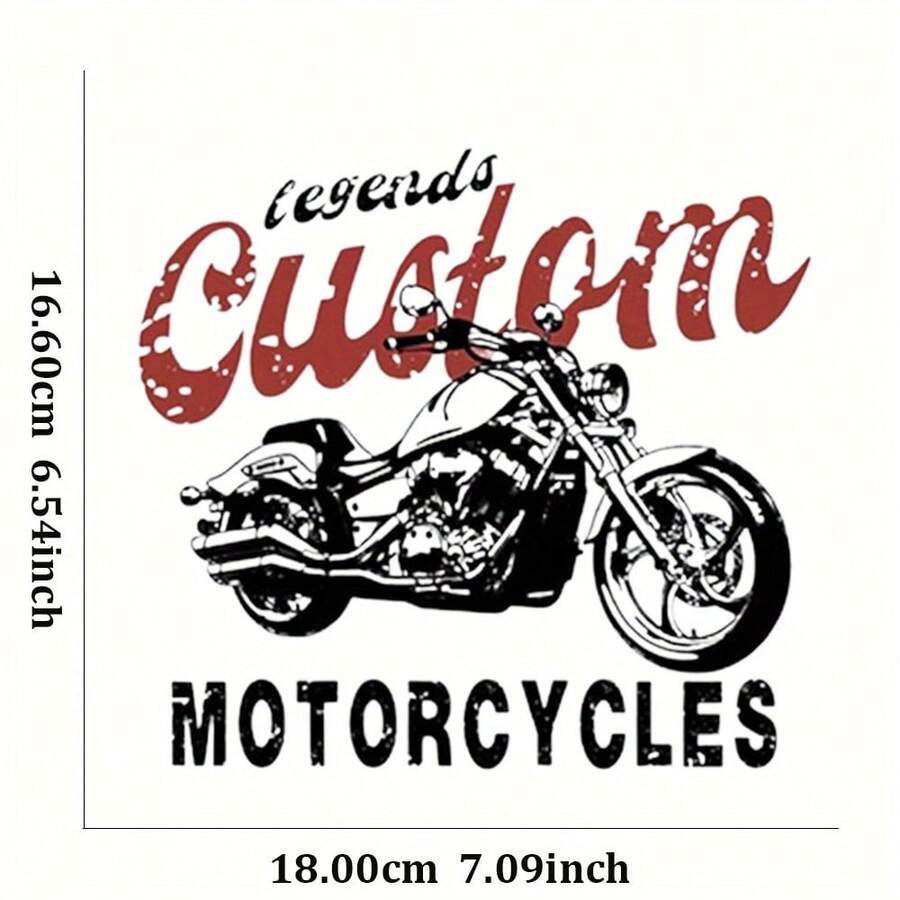 Pegatinas de Transferencia Térmica de Motocicletas Retro - Camisetas, Jeans, Mochilas, Gorras y Almohadas - Blanco - Ver 1