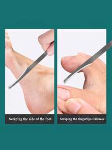 5pcs Stainless Steel Dead Skin Remover - 8.2cm/3.22in Long, Compact Mini Portable, Designed For Removing Dead Skin, Suitable For Men And Women - Multicolor - View 3