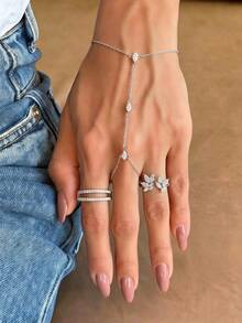 rundraw Bộ 2 nhẫn mạ vàng đồng cao cấp đính đá Cubic Zirconia, thích hợp để phối cùng trang phục và phụ kiện hàng ngày, món quà tuyệt vời dành cho bạn bè, người yêu vào các dịp lễ hội, kỷ niệm, lễ đính hôn, đám cưới. - Vàng - Xem 16