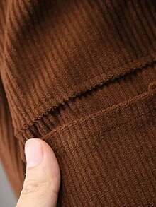 Boys' Spring/Autumn Corduroy Casual Jacket, New Korean Style, Stylish Versatile Top For Toddlers And Young Children - Brown - View 4
