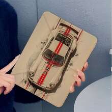 1 pieza Funda protectora para tableta con patrón de carreras vintage, soporte magnético plegable 3+Y multiángulo, ranura para lápiz y función de suspensión/activación automática, compatible con iPad Pro/Air, Pad 5/6/21, Pad, MatePad, Honor Pad - Multicolor - Ver 2
