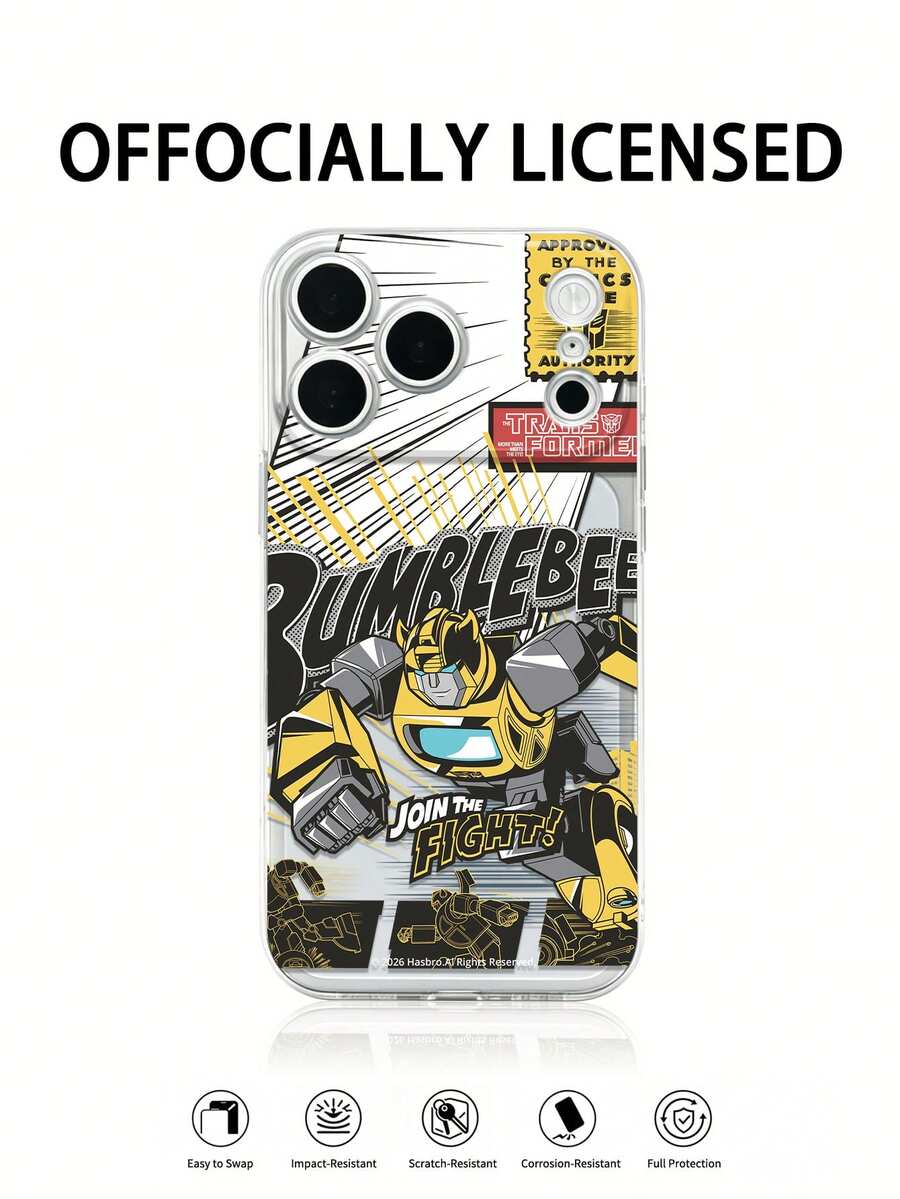 1pc New Transformer Pattern Transparent Phone Case Compatible With Apple Series 17 Pro Max/17/Air/16 Pro Max/16 Pro/15/14 Plus/13/12/11/IX/XR/XS Max/7/8 Plus Full Coverage TPU Phone Case - Clear - View 1