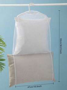 5pcs Foldable Mesh Storage Bags, Suitable For Pillows, Dolls And Cushions, Home Balcony Clothing Storage Accessories, Can Be Used For Decorative Pillows, Plush Toys And Sofa Cushions Storage And Drying. Summer Travel Back To School Season Use, Can Be Hung In The Garden For Drying - Multicolor - View 2