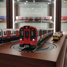 Set Mainan Kereta Bawah Tanah, Beroperasi dengan Baterai, Dilengkapi Suara dan Cahaya, Gerbong Kereta Kota Klasik Merah dan Putih, Bahan ABS, Mainan Transportasi Edukatif - MultiWarna - View 3