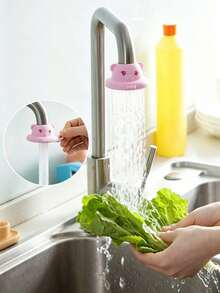 1pc Water-Saving Faucet Filter, Faucet Splash Guard, Kitchen Sink Shower Head, Compact Round Multi-Function Splash-Proof Extension Shower Head, Suitable For Daily Kitchen Sink Washing - Multicolor - View 1