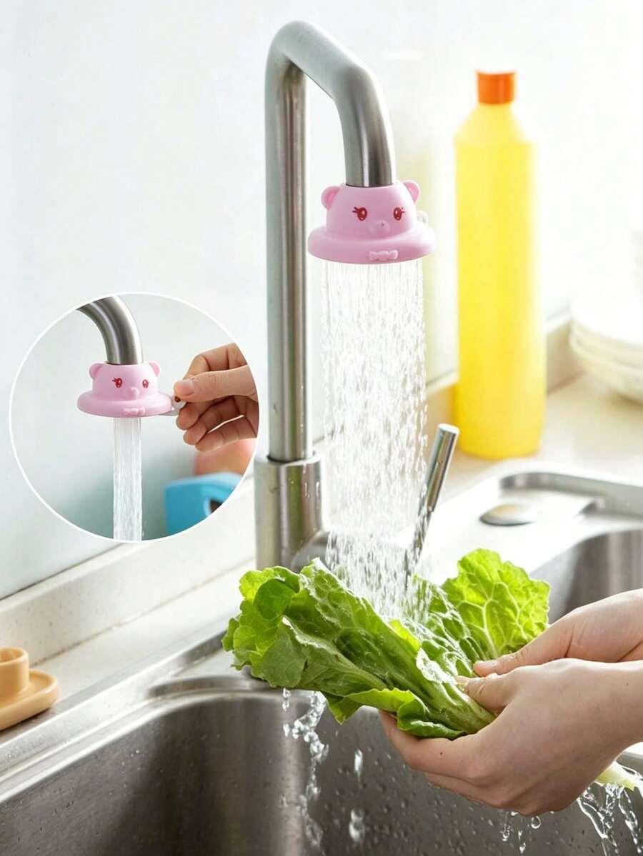 1pc Water-Saving Faucet Filter, Faucet Splash Guard, Kitchen Sink Shower Head, Compact Round Multi-Function Splash-Proof Extension Shower Head, Suitable For Daily Kitchen Sink Washing - Multicolor - View 1