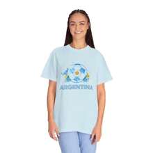 Argentina Soccer Ball Floral Print T-Shirt |   Football Tee - Black - View 4