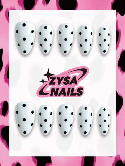 Zysa 10pcs Handmade Nails Press On Nails Short Nails For Summer Vacation Graduation Party