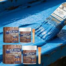 Multi-Purpose Blue Metal Rust Converter Primer, Durable Outdoor Protective Coating, Water-Based Smooth Primer With Applicator Brush, DIY Metal Renovation Rust Inhibitor Paint 100g/200g - Blue Metallic Base Coat - View 3