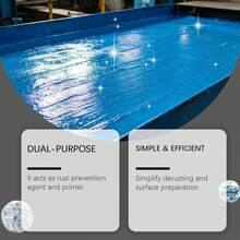 Multi-Purpose Blue Metal Rust Converter Primer, Durable Outdoor Protective Coating, Water-Based Smooth Primer With Applicator Brush, DIY Metal Renovation Rust Inhibitor Paint 100g/200g - Blue Metallic Base Coat - View 6