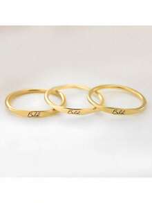 1Pc Custom Name Ring,Stackable Name Ring, Dainty Name Ring,Stackable Engraved Rings, Engraved Name Ring, Personalized Gift For Her,Mother's Gift - Multicolor - View 3