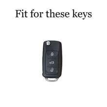 1件碳纖維紋路ABS塑料鑰匙遙控器保護套，適用於VW Polo Tiguan Passat B5 B6 B7 Golf 4 5 6 MK6 Jetta Lavida、Octavia汽車鑰匙殼替換 - A款 - 查看 2