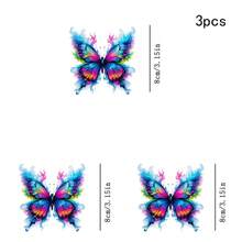 1/2/3 Stücke Farbverlauf Neon Wassernebel Strass Schmetterling Transferaufkleber | Traumhafte bunte DIY Bügelaufkleber, geeignet für Damen T-Shirts, Kleider, Leinwandtaschen - Mehrfarbig - Übersicht 11