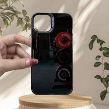 Phone Case - 1 Piece, Classic Dark Red Design With Black Barbell Pattern, Luxury Case With Rainbow IMD Material. | Drop-Proof And Wear-Resistant | High Aesthetic Appeal | Unisex | Compatible With IPhone 325 And Other Apple Phone Series. Premium Quality Case, Perfect Corporate Gift For Friends, Family, Fans, And Holidays. - 混合色 1 - 查看 3