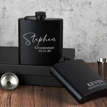 MerexSync 1pc Personalized Custom Portable Flask, Christmas Portable Flask, Custom Portable Flask, Father's Gift, Father's Day Essential, Boyfriend Gift, Custom Father's Gift, Birthday Gift, Boyfriend Birthday Gift, Custom Leather Portable Flask - Black - View 12