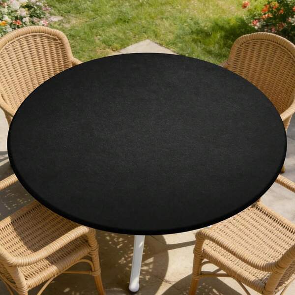 Round Tablecloth, Elastic Fitted Washable Table Cover, Waterproof Stretch Picnic Tablecloth For 25-56 Inch Round Tables, Indoor & Outdoor Dining, Coffee