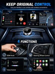 XF.Meraki 2合1無線CarPlay與Android Auto轉接器，即插即用。CarPlay將有線轉為無線，快速自動連接且無延遲。適用於與Android設備的緊湊設計，配備USB/USB-C接口（黑色）。 - 二合一車機互聯投機 - 查看 7