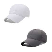 1pc Summer New Lightweight Breathable Quick-Dry Adjustable Perforated Visor Cap, Men's Hiking Sun Protection Baseball Hat - A - View 14