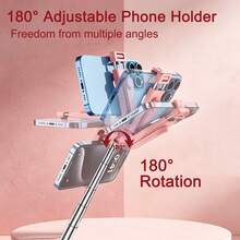 TOKQI Soporte ajustable para teléfono con base giratoria de 360°, palo selfie con trípode Bluetooth, control remoto inalámbrico, compatible con smartphones iOS y Android, portátil, adecuado para transmisión en vivo, vlog, viajes, exteriores, fiestas, fotografía en casa - Ver 4