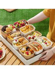 50/10 Stück antihaftbeschichtete Backförmchen, geeignet für Brot, Cupcakes, Desserts, rechteckige Mini-Muffin-Form mit Schlitzen, stapelbar, gleichmäßiges Backen und auslaufsicher - Verschiedenfarbig - Übersicht 5