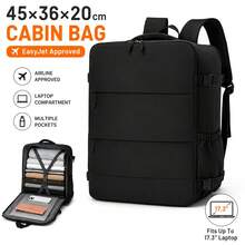 myco bags Mochila de Cabina ( ) - Bolsa de Mano de Gran Capacidad con Compartimento para Portátil, Apta para Portátiles de Hasta 17.3 Pulgadas, Bolsa de Viaje Ligera con Correas de Compresión, Bolsillo Delantero y Bolsillos Laterales, Correas de Hombro Ajustables, Adecuada para Viajes Aéreos, Viajes en Avión y Escapadas de Fin de Semana - Multicolor - Ver 15
