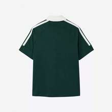 Adidas 夏季百搭運動休閒快乾V領短袖男士 Polo 衫 - 綠色/白色 - 查看 5
