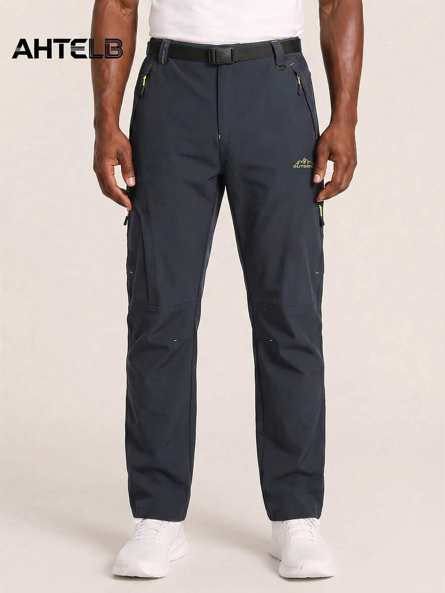 Pantalon de randonnée léger d'été AHTELB pour hommes, multi-poches, extensible, séchage rapide, pantalon cargo de randonnée extérieur décontracté et durable, jambe droite micro-extensible, pantalon de sport parachute imprimé long, meilleur cadeau pour mari, petit ami, client et père, pantalon de randonnée, pantalon de travail pour hommes, pantalon de randonnée pour hommes, pantalon de pêche pour hommes, poche - Gris - Voir 1