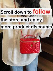 New Handbag Box Bag, Minimalist Casual Shoulder Crossbody Bag - Red - View 2