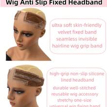 Women's Lace Wig Fixing Band: Adjustable Silicone Non-Slip Wig Clip With Middle Lace Parting And Ear Openings, Secure Fit, Breathable And Comfortable, Suitable For Wigs, Chemotherapy, Cosplay, Sports And Daily Wear Wig Accessory, Halloween - View 3