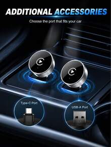 XF.Meraki 2合1無線CarPlay與Android Auto轉接器，即插即用。CarPlay將有線轉為無線，快速自動連接且無延遲。適用於與Android設備的緊湊設計，配備USB/USB-C接口（黑色）。 - 二合一車機互聯投機 - 查看 5