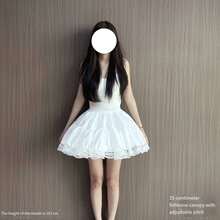Lolita 蓬蓬裙 35cm 可調蓬度 魚骨支撐 日常穿著 豐盈款 Lolita 魚骨蓬裙 - 白色 - 查看 2