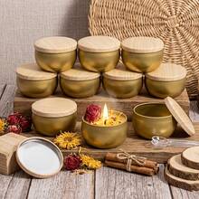 48pcs Complete DIY Candle Making Kit, 8 Gold Metal Cans With Wood Grain Lids And 40 Handmade Accessories, Sturdy Empty Candle Jars, Suitable For Beginners To Make Handmade Scented Candles, Home Decor, Wedding Favors, Holiday Gifts And Small Item Storage - 48pcs/Set - View 6