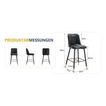 Set Of 2 Bar Stools / 100 Cm High. Stylish Bar Stools / Black PU Leather And Comfortable Footrest / Available In Several Colors / 120 Kg Load Capacity / For Restaurants, Bars And Living Rooms - 黑色 - 查看 6