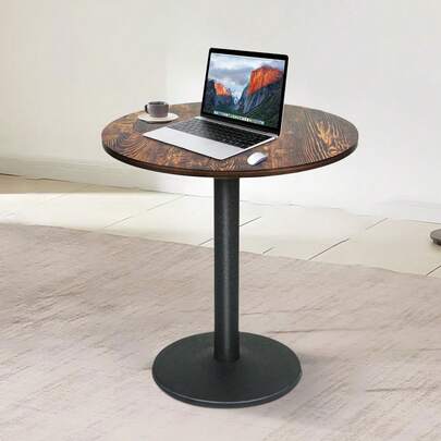 Ronde tafel met één poot – Ronde eettafel in retro klokdesign – Vergadertafel in industriële stijl voor cafés – Kleine ronde tafel voor thuis – Woonkamertafel – Hoog draagvermogen – Compacte ronde vorm – Stabiele constructie – Duurzaam