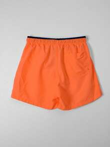 Herren Schnelltrocknende Orange Mesh Badehose mit Taschen - Orange - Übersicht 6