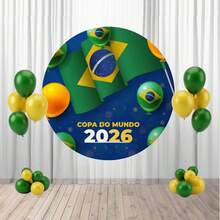 Painel Redondo Copa 2026 Tecido Sublimado 1,50x1,50 - 4 YEARS - Visão 2