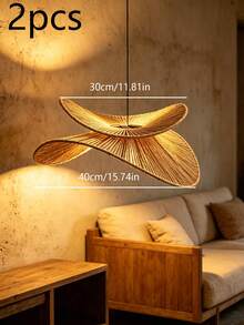 1pc Or 2pcs Handmade Woven Lampshade, Hot-Selling Lampshade, (Specific Size Is Marked On The Product Image, Based On Standard Size) Suitable For Home Lighting Decoration, Replacement Lampshade, - Semicircle - View 12