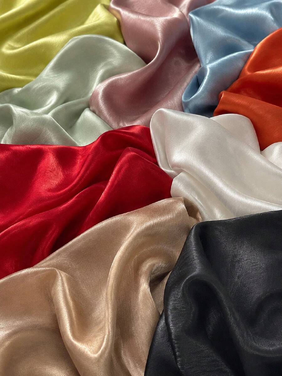 1pc 50cm 1/3/5Yard Ultra Smooth Liquid Satin Fabric – Glossy, Silky & Lustrous – Soft Flowy Lightweight Drape – Many Colors Available – Perfect For Slip Dresses, Wedding Linens, Gift Wrapping & Handmade Scrunchies - 1 - View 1