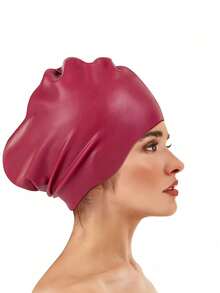 Unisex Oversized Swim Cap, Ponytail Design, Suitable For Long And Thick Curly Hair, Dreadlocks, Braids, Afro Hair, Silicone Material, Keeps Hair Dry, Beach Essential, Beach Accessory, Pool Float - Multicolor - View 19