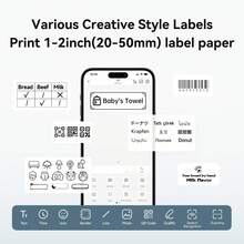 Niimbot B1 Label Printer, 2-Inch Large Waterproof Labels, Suitable For Office/Commercial/Enterprise/Home, Price Labels, Gray/Blue/Bright Blue Printer - Multicolor - View 4