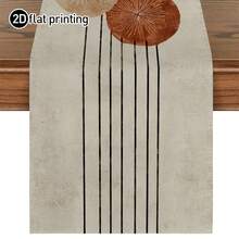 1pc Vintage Style Table Runner, Modern Living Room Dining Tablecloth Mat, Minimalist Rectangular Tablecloth, Dry Cleanable, Machine Washable, Suitable For Kitchen Dining Table, Party, Wedding Decoration, Linen Faux Antique, Suitable For Entryway, Family Gathering, Coffee Table, Living Room - Multicolor - View 10
