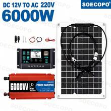 Kit Completo de Sistema Solar SOECOPO 6000W Inversor 12V DC a 110V/220V AC Panel Flexible Controlador 100A Fuera de Red para Hogar RV Camping - SEP-20K-D6000 - Ver 14