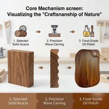High-Quality Wooden Cutting Board, Kitchen Decor, Wooden Kitchen Board, Food- Kitchen Utensil, Durable Block Design, Suitable For Meat, Cheese, Bread, Fruit And Vegetables, Ideal Kitchen Tool, Great Gift For Home - Brown - View 3